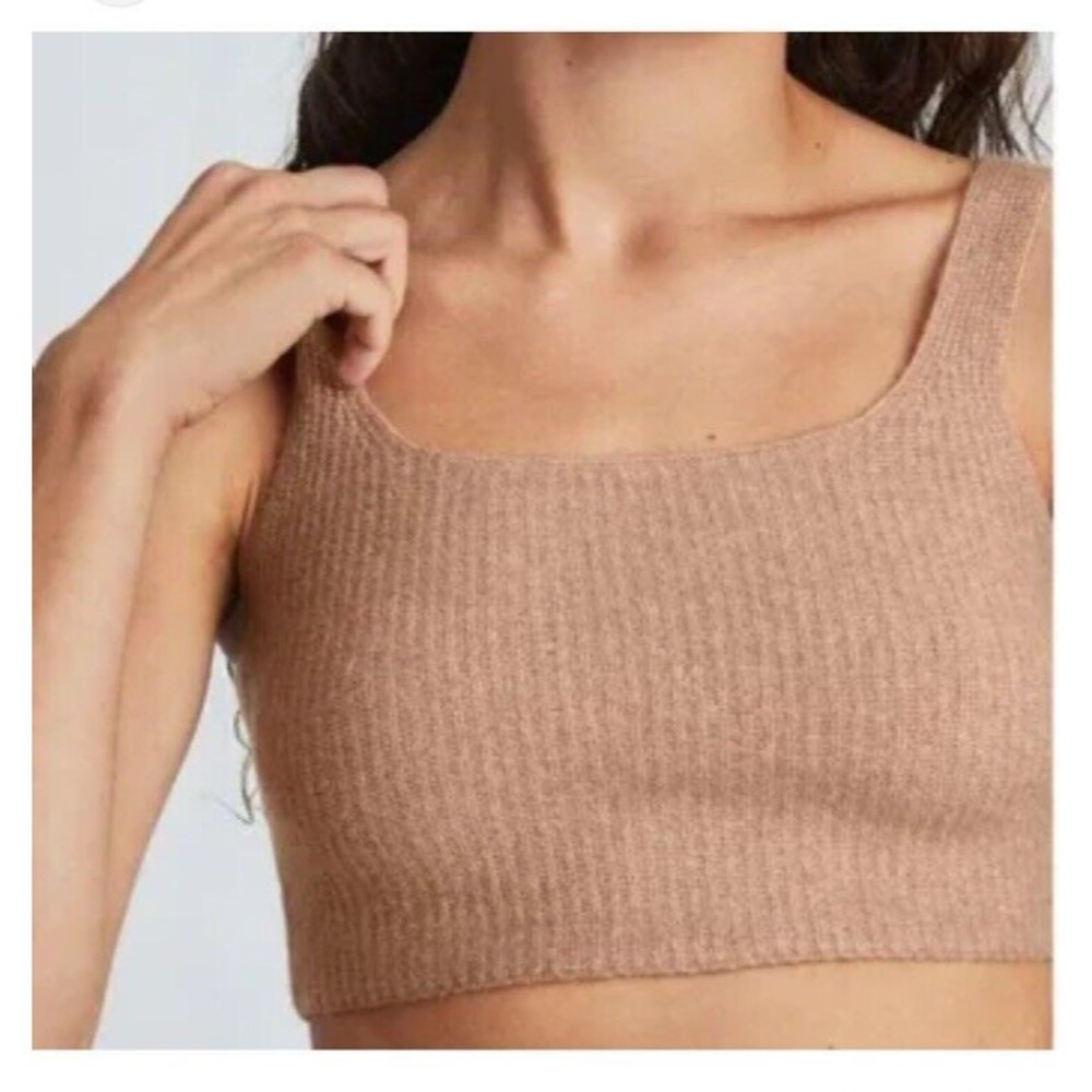 Everlane Camel Yak And Wool Blend The Cozy Stretch Knit Cropped Tank S